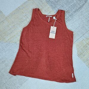 Scotch & Soda NWT Large Linen Cross Back Tank In Rust
